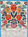 Essuie vaisselle calendrier 1976 - fleurs
