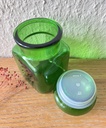 Pot d'apothicaire en verre vert format carré