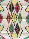 Essuie vaisselle motifs géométriques (rouge, vert, jaune et noir)