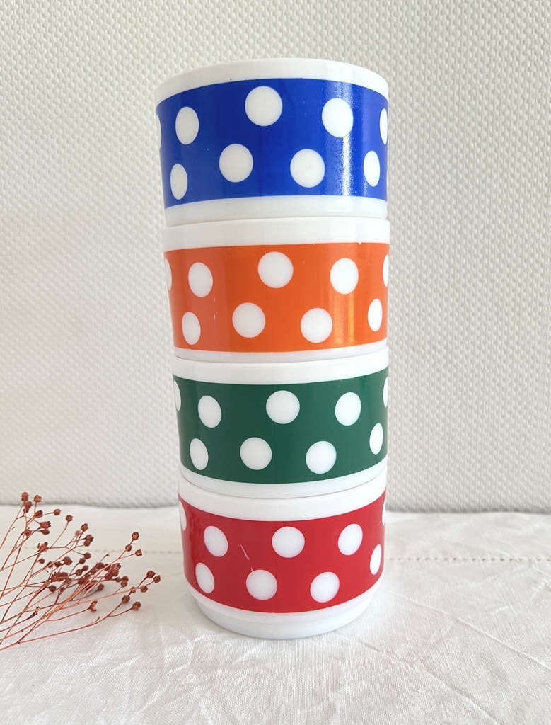 Lot de 4 grandes tasses Arcopal Polka