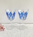 Lot de 4 verres à vin Arlequin bleus VMC