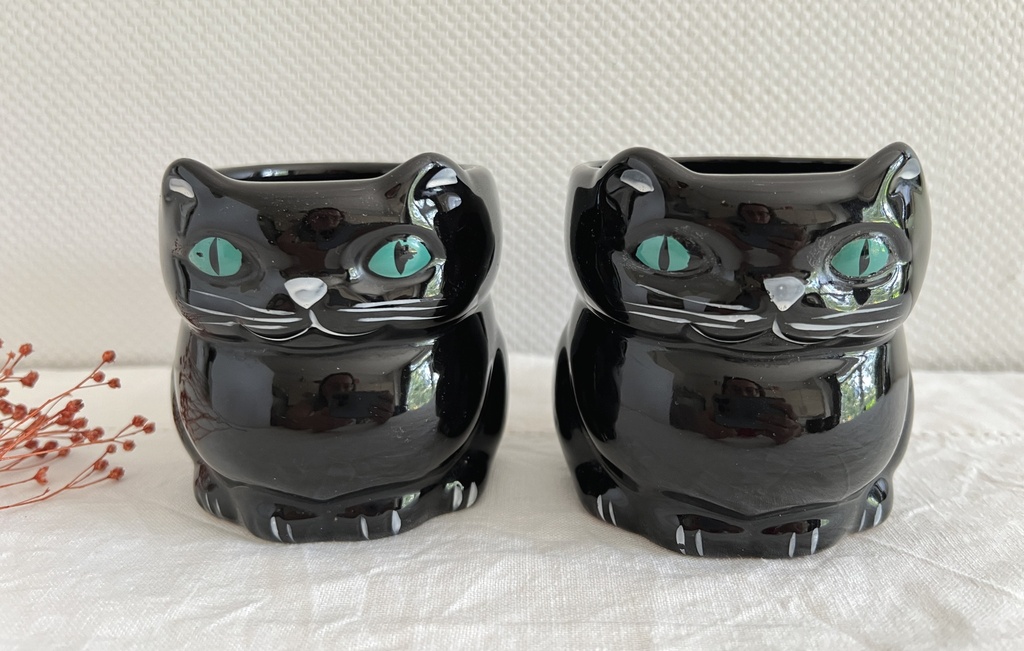 Lot de 4 tasses Chat Noir