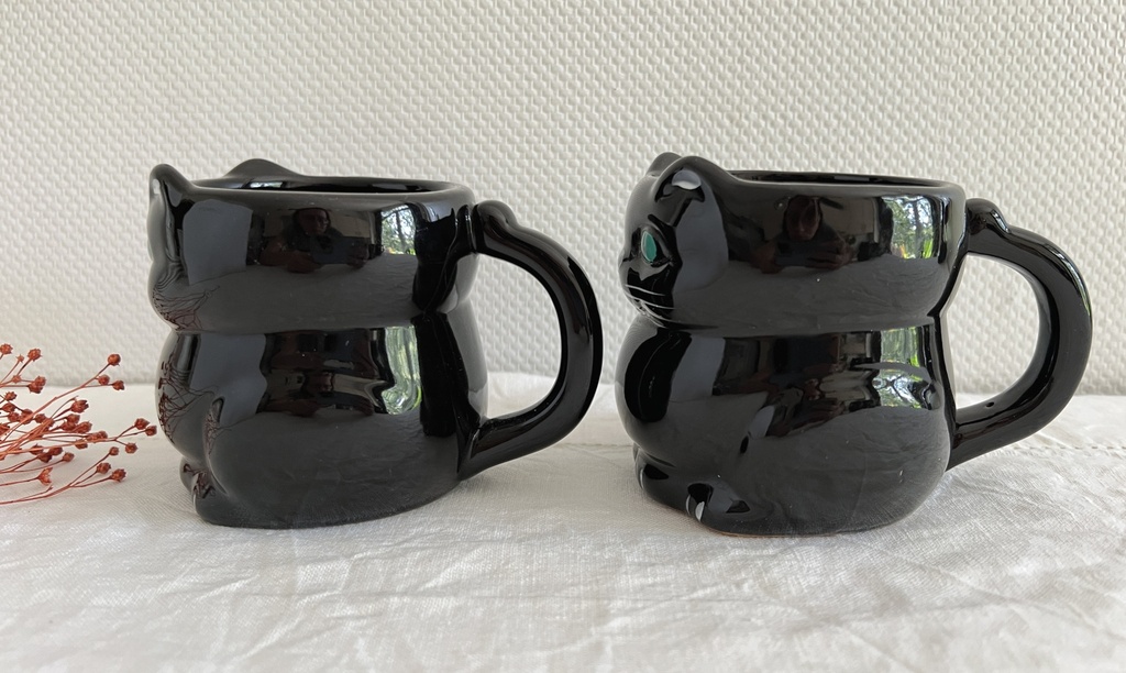 Lot de 4 tasses Chat Noir