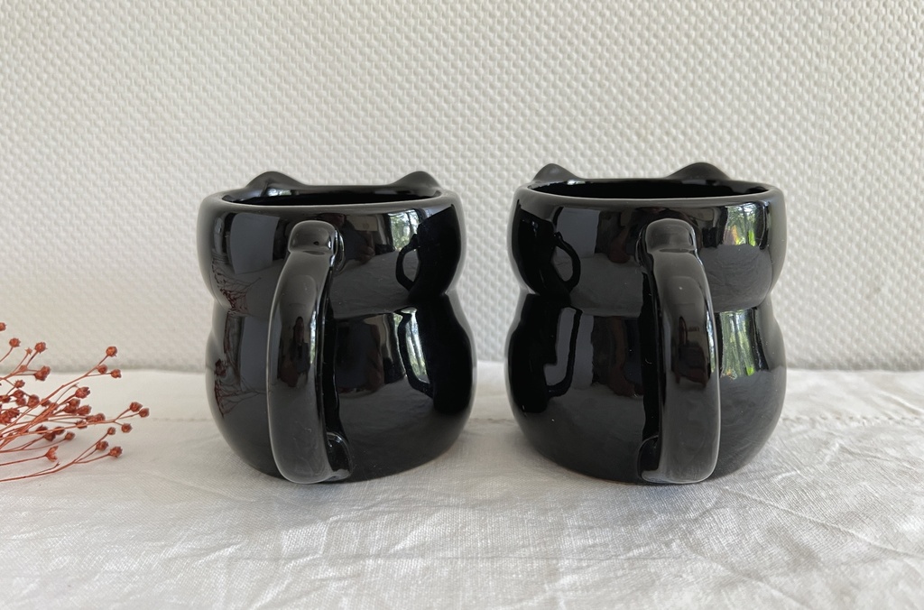 Lot de 4 tasses Chat Noir