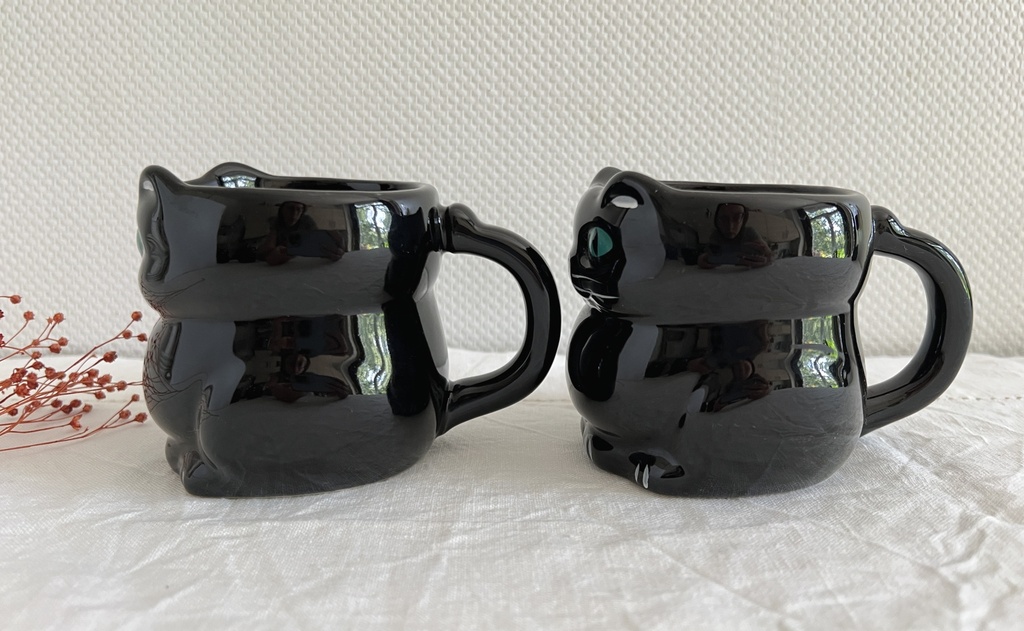 Lot de 4 tasses Chat Noir