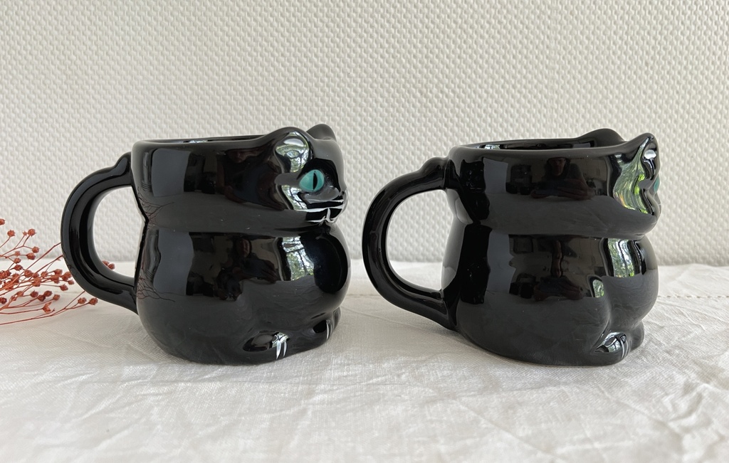 Lot de 4 tasses Chat Noir