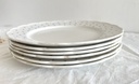 Lot de 6 assiettes plates Boch Points bleus