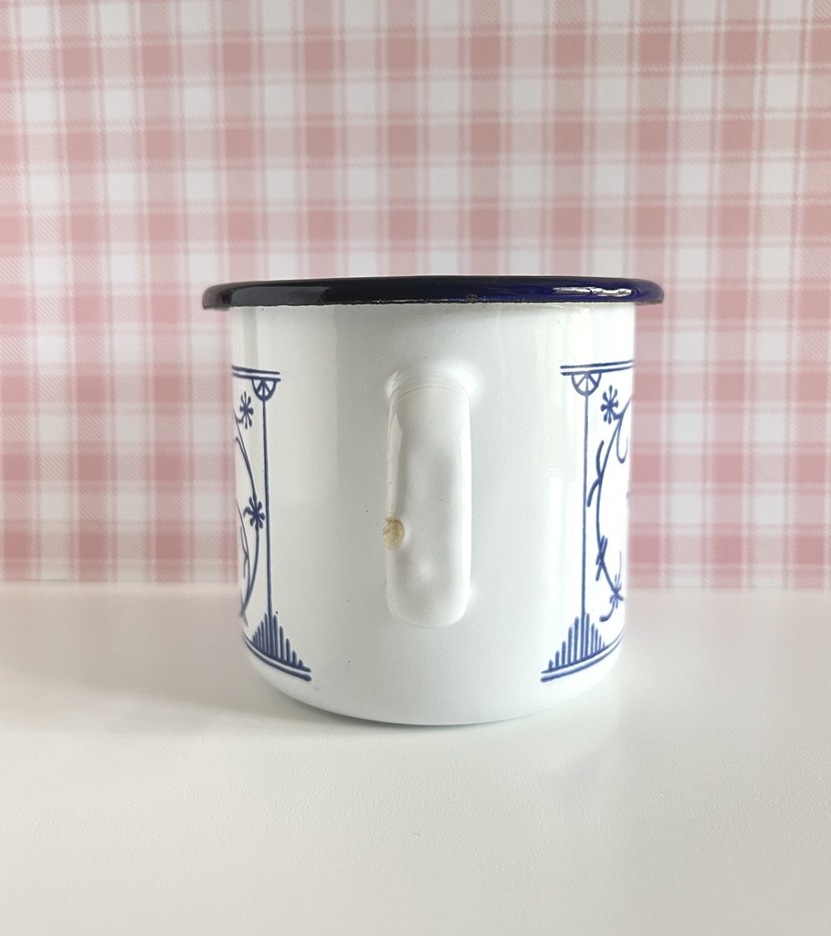 Tasse en métal émaillé motif Copenhague / Saxe