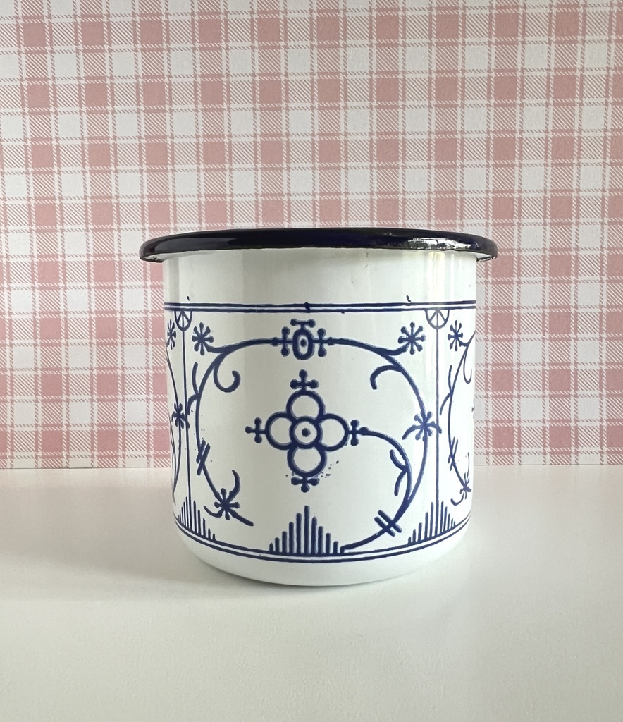 Tasse en métal émaillé motif Copenhague / Saxe