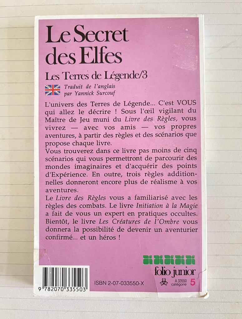 Livre Un jeu dont vous êtes le héros