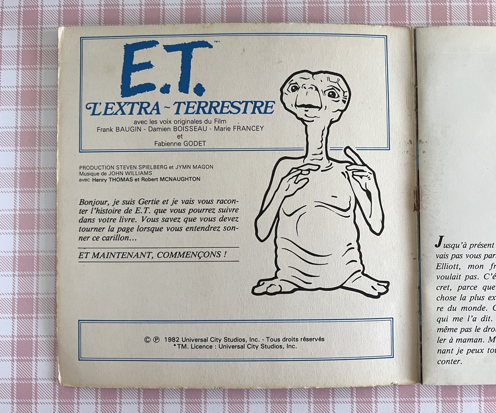 Livre-disque 45 tours E.T. L'extra-terrestre