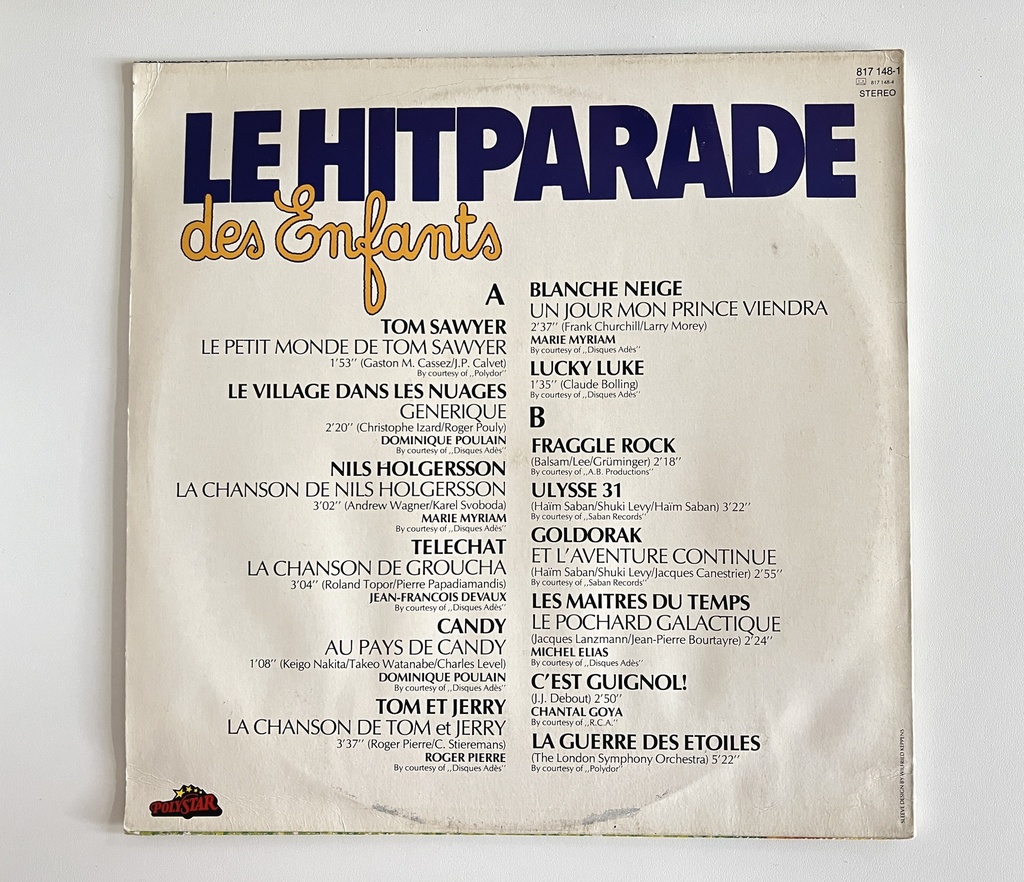 Vinyle 33 tours Le hit parade des enfants