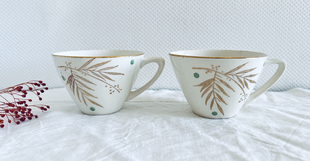 Lot de 4 tasses Boch Palme / Brigitte