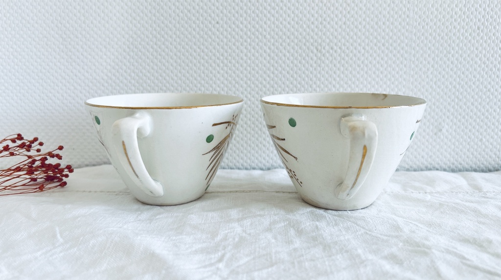 Lot de 4 tasses Boch Palme / Brigitte