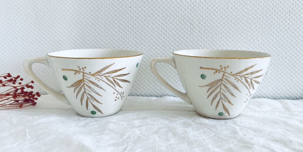 Lot de 4 tasses Boch Palme / Brigitte