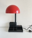 Lampe de bureau rouge et noire avec organisateur