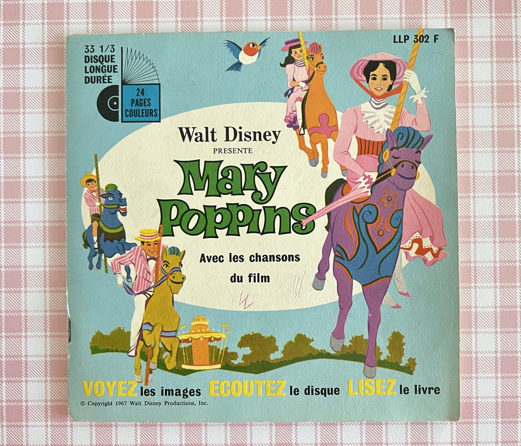 Livre-disque 33 tours 1/3 Mary Poppins - Walt Disney