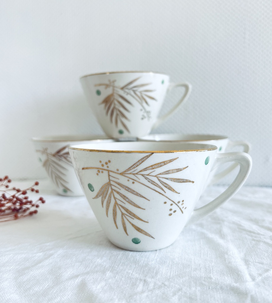 Lot de 4 tasses Boch Palme / Brigitte