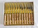 Boîte de 12 fourchettes avec manche en bambou