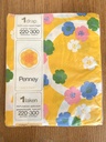 Drap de lit fleuri jaune Penney