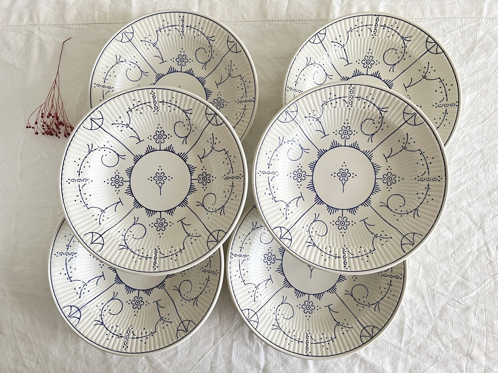 Lot de 6 assiettes creuses Boch Copenhague