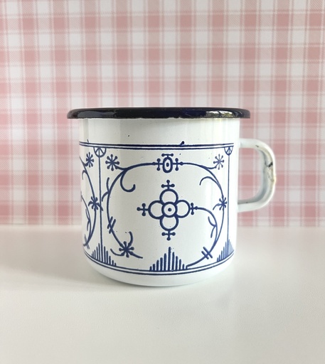 Tasse en métal émaillé motif Copenhague / Saxe